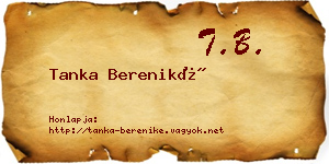 Tanka Bereniké névjegykártya